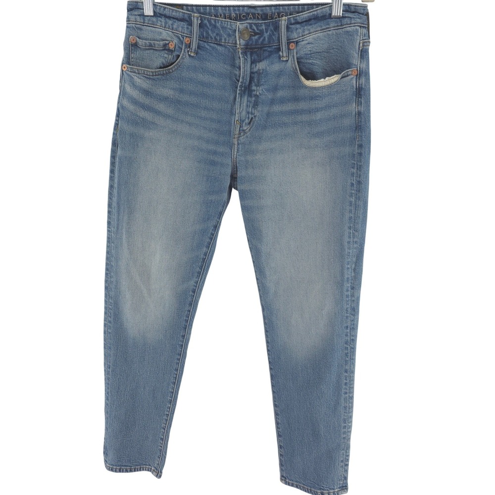 American Eagle Slim Flex Jeans Mens‎ 31x30 Blue Medium Wash Real Good Stretch